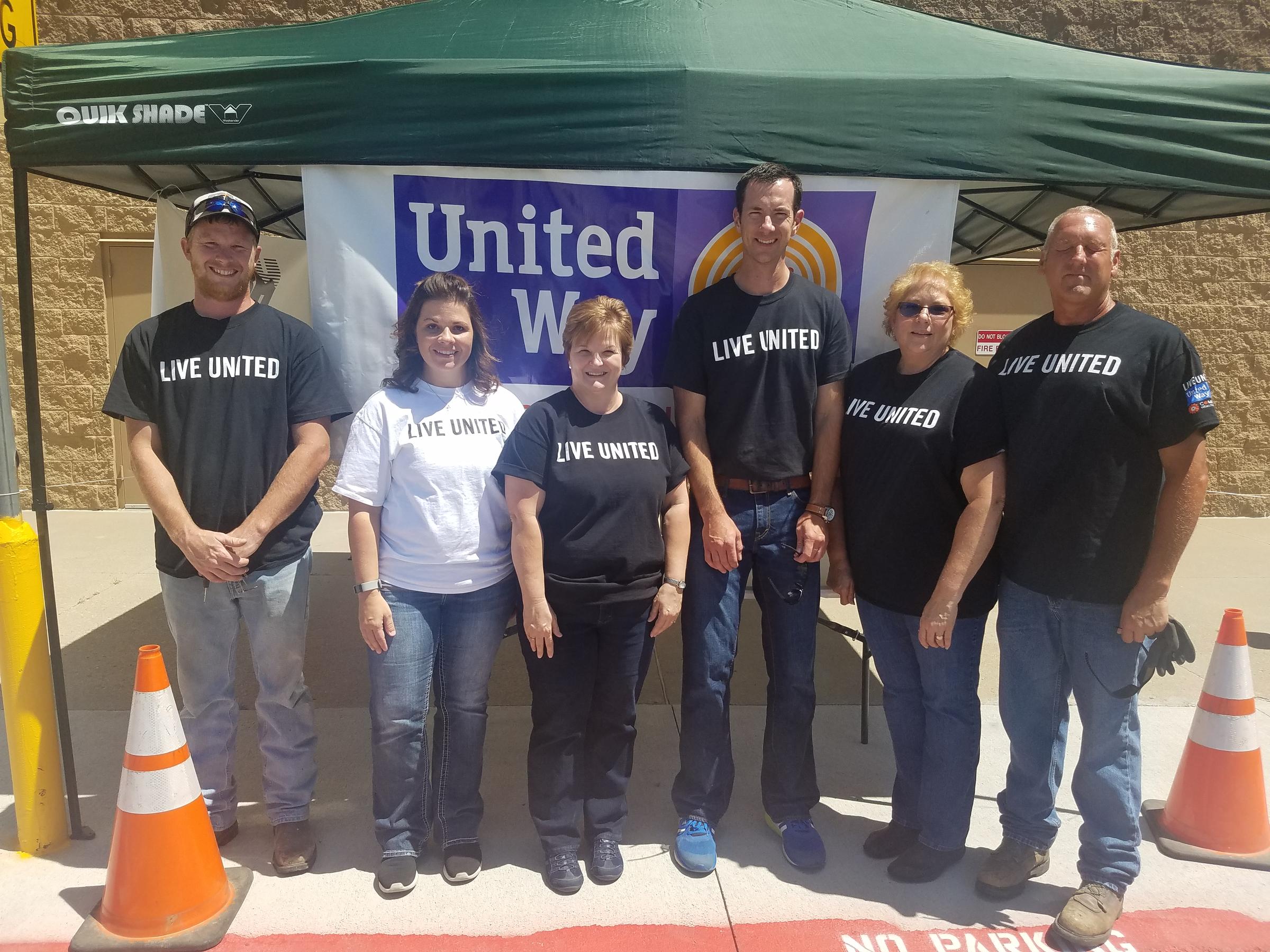 Gage County United Way volunteers in Live United shirts